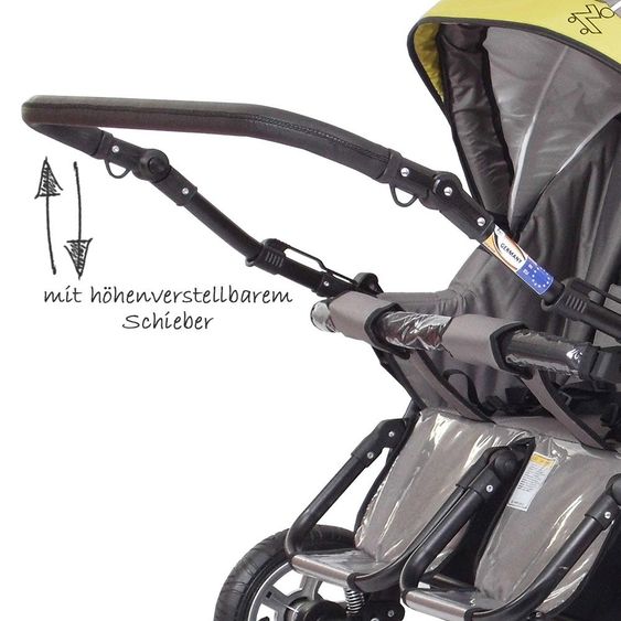 Zekiwa Geschwister- & Zwillingskinderwagen Duett Sport - Sand