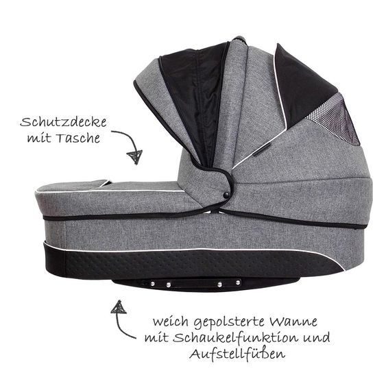 Zekiwa Geschwister- & Zwillingskinderwagen Sport Duo new Line - Dark Grey
