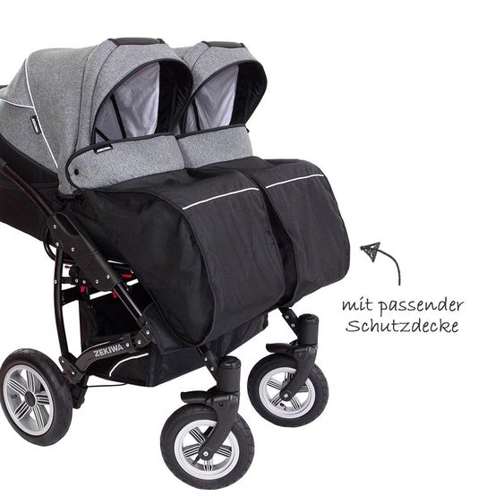 Zekiwa Geschwister- & Zwillingskinderwagen Sport Duo new Line - Dark Grey