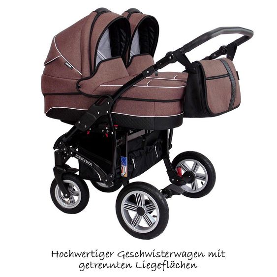 Zekiwa Geschwister- & Zwillingskinderwagen Sport Duo New Line - Schoko