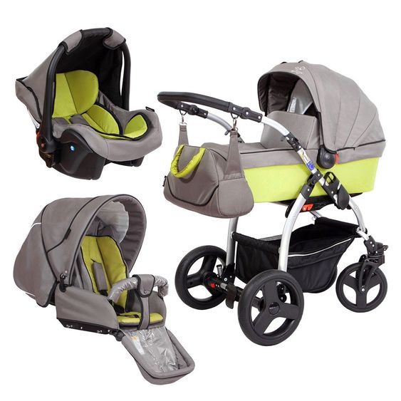 Zekiwa Kinderwagen-Set TriSet - Grau Grün