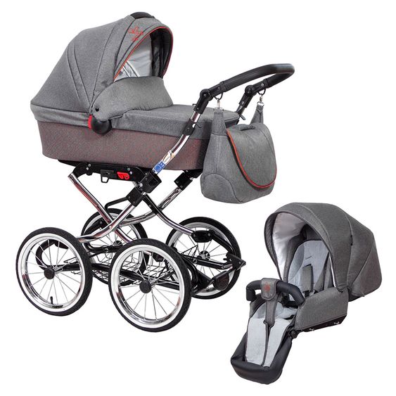 Zekiwa Kombi-Kinderwagen Luxus Complete - Brokat