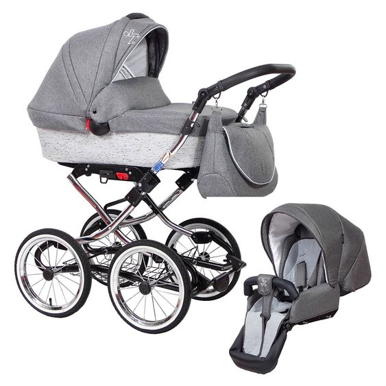 Zekiwa Kombi-Kinderwagen Luxus Complete - Granit