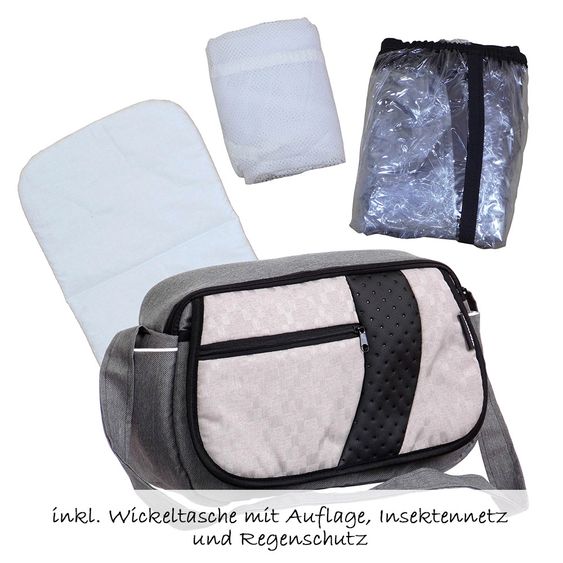 Zekiwa Kombi-Kinderwagen Saturn Premium - Karogitter Beige