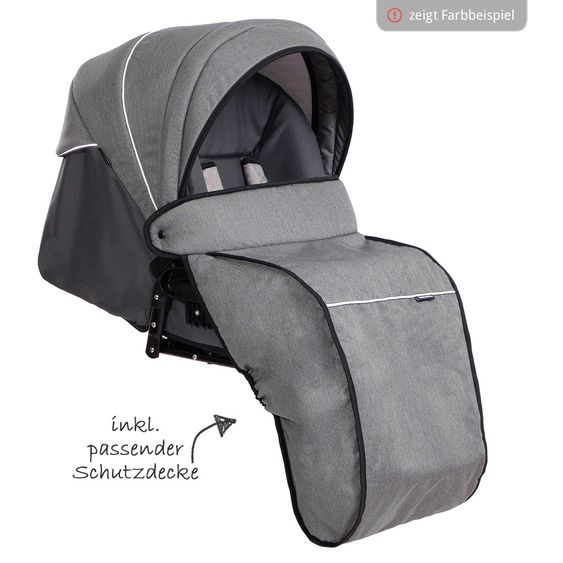 Zekiwa Kombi-Kinderwagen Saturn Premium - Karogitter Grau