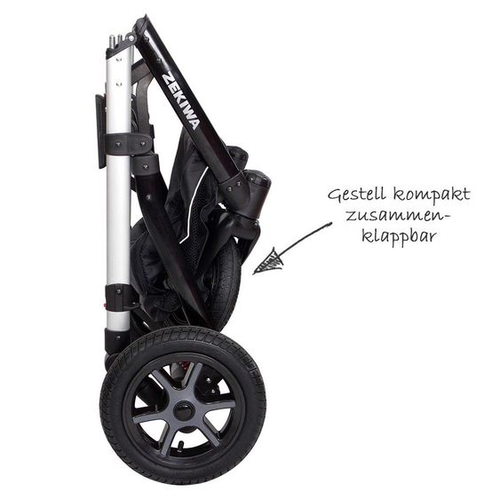 Zekiwa Kombi-Kinderwagen Saturn Premium - Karogitter Grau