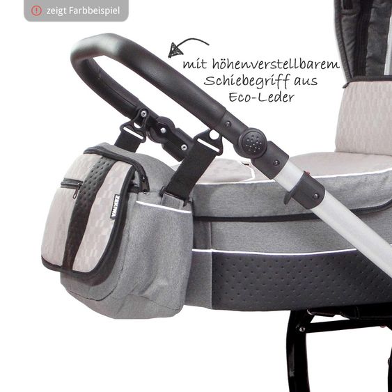 Zekiwa Kombi-Kinderwagen Saturn Premium - Karogitter Grau