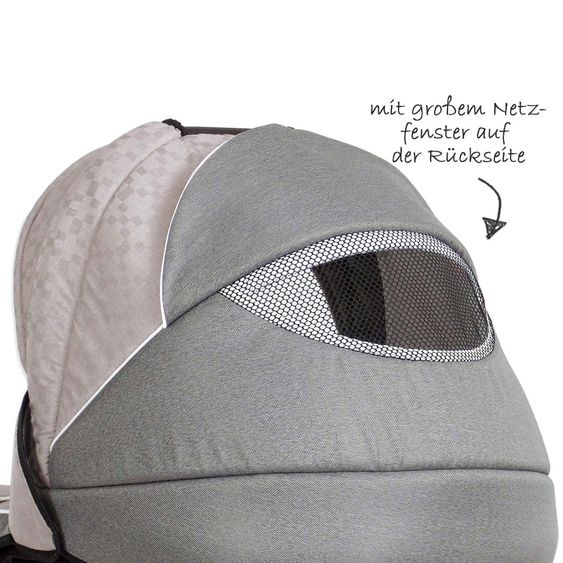 Zekiwa Kombi-Kinderwagen Saturn Premium - Karogitter Grau