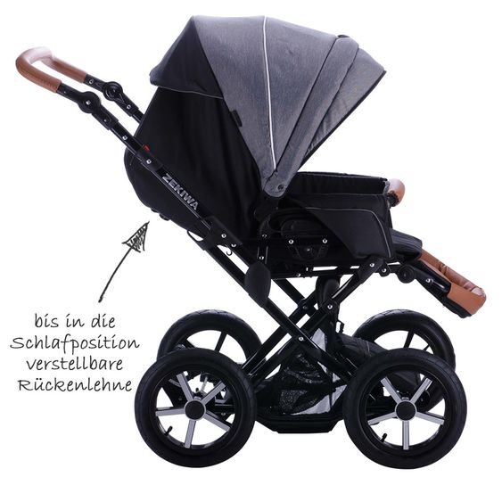 Zekiwa Kombi-Kinderwagen Touring Cross Exklusiv - Grey