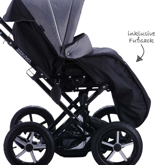 Zekiwa Kombi-Kinderwagen Touring Cross Exklusiv - Grey