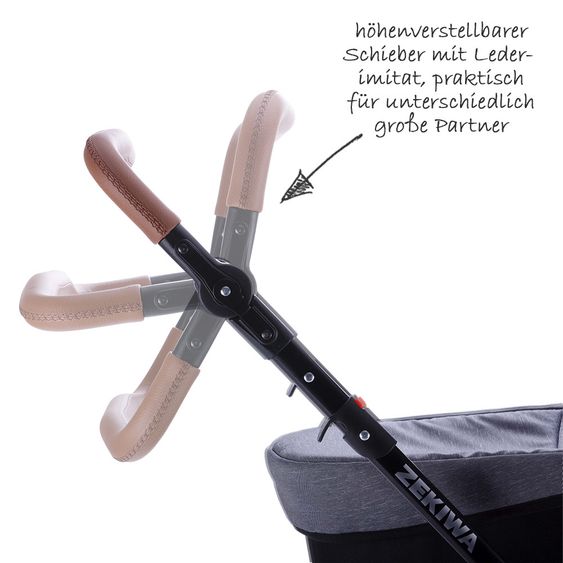 Zekiwa Kombi-Kinderwagen Touring Cross Exklusiv - Grey