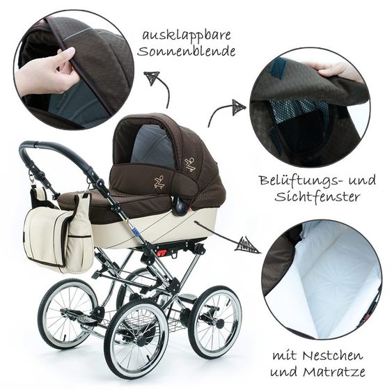 Zekiwa Kombi-Kinderwagen Tramper - Dessin Minikaro Braun Beige