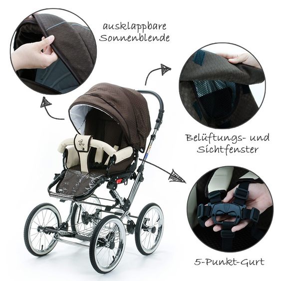 Zekiwa Kombi-Kinderwagen Tramper - Dessin Minikaro Braun Beige