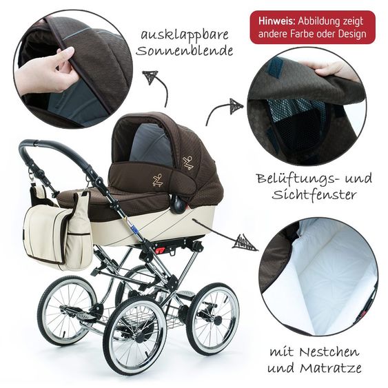 Zekiwa Kombi-Kinderwagen Tramper - Dessin Minikaro Coffee Grün