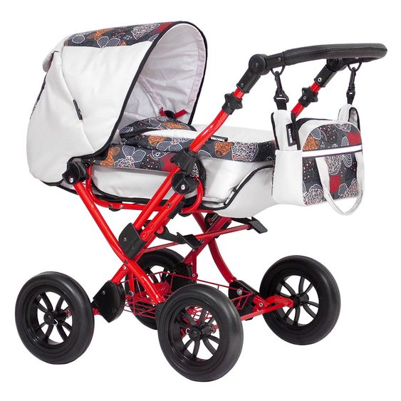 Zekiwa Kombi-Puppenwagen Zeki Elegance - Fische - Grau/Rot