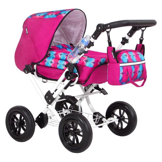 Zekiwa Kombi-Puppenwagen Zeki Elegance inkl. Trinkflasche Exklusiv - Saphir - Pink